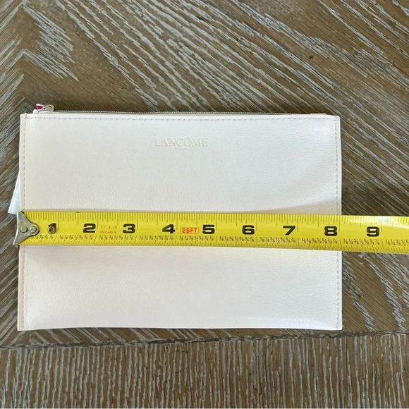 New Lancôme Paris Cream Travel Makeup Cosmetics Pouch with Hot Pink Lining - Picture 3 of 6